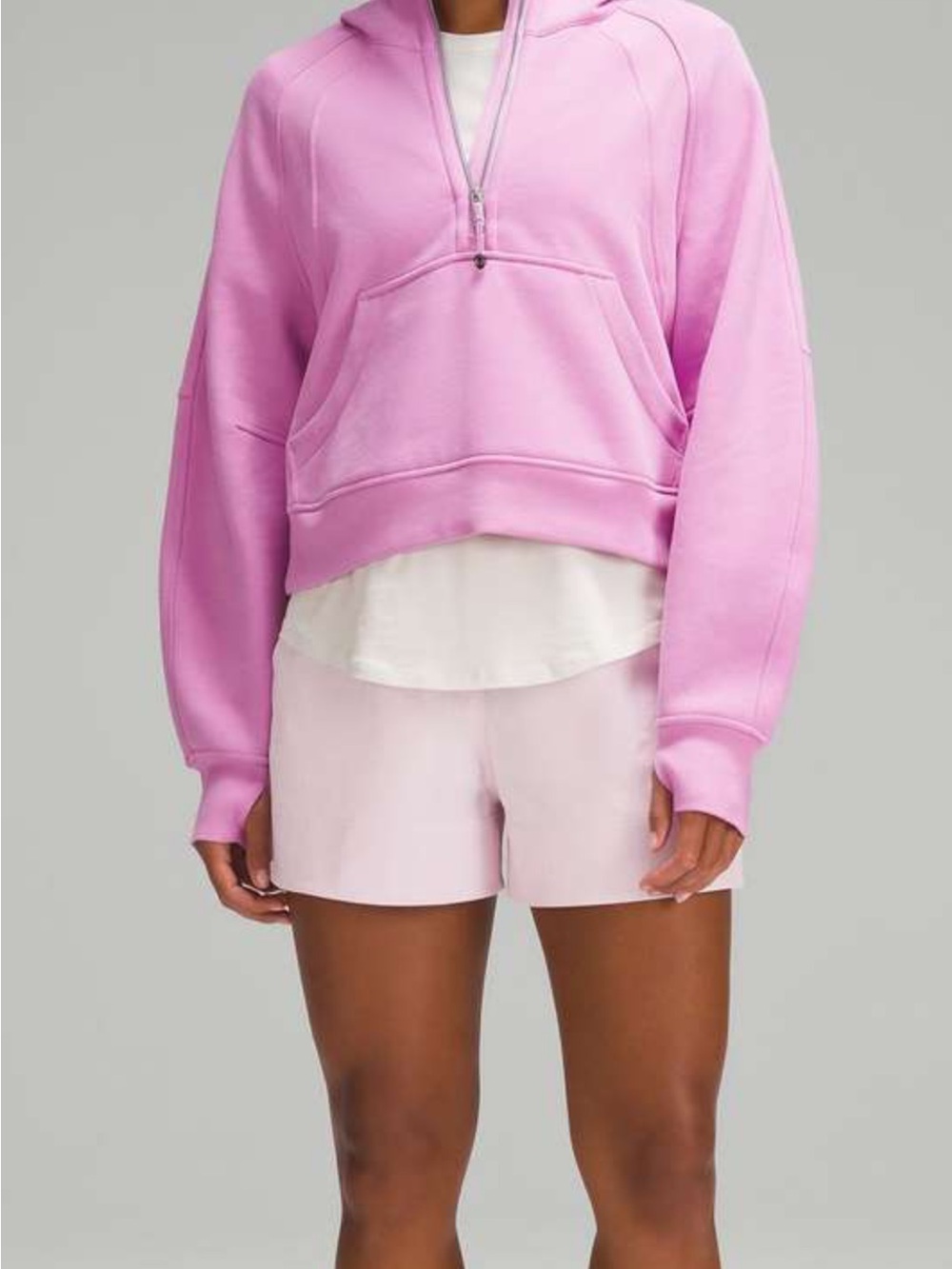 EUC Lululemon Scuba Oversized half Zip Hoodie In Pink Size XS/S